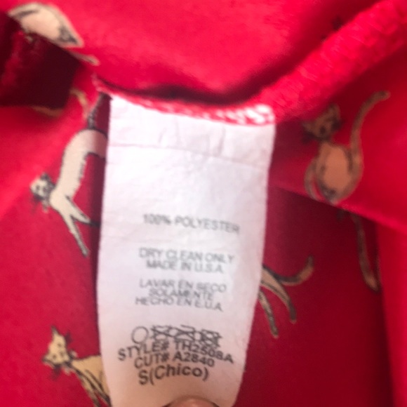 Audrey 3+1 Red Cat Blouse 3/4 Length Sleeves - Picture 6 of 6
